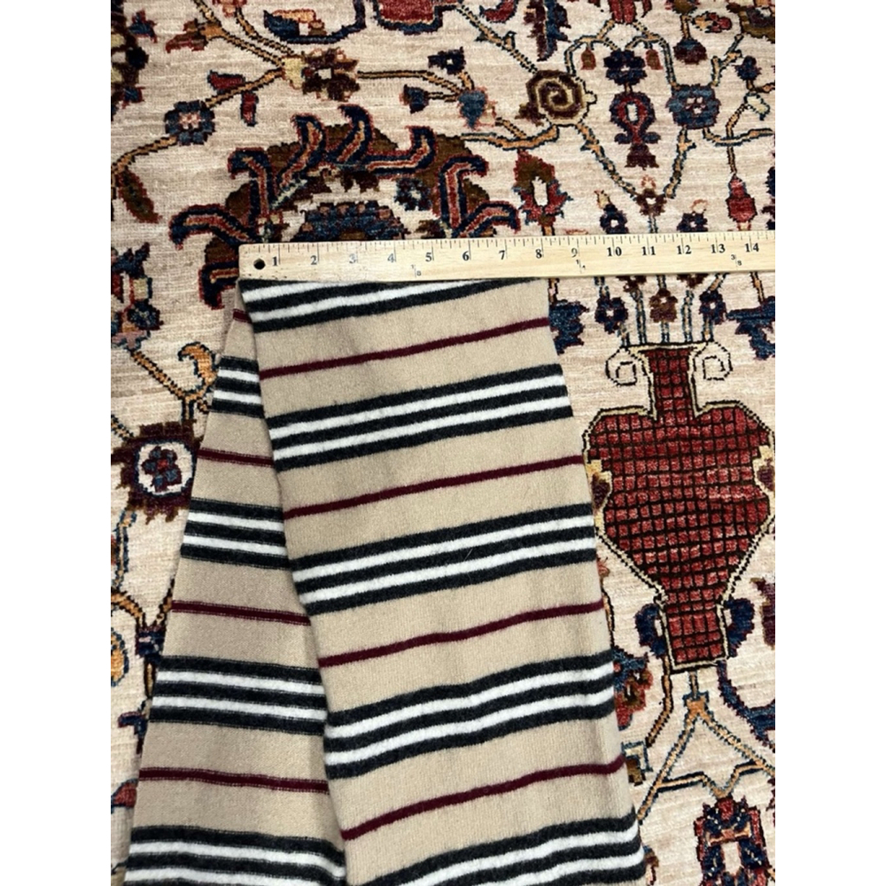 Vintage Quiet Luxury Burberry Pure Lambswool Beige Stripe Scarf - Picture 7 of 8